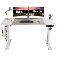 Amazon | BilBil 昇降式デスク パソコンラック 電動昇降式 机 140×60CM